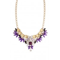 Savannah Purple & Champaign Laurel Marquise Necklace